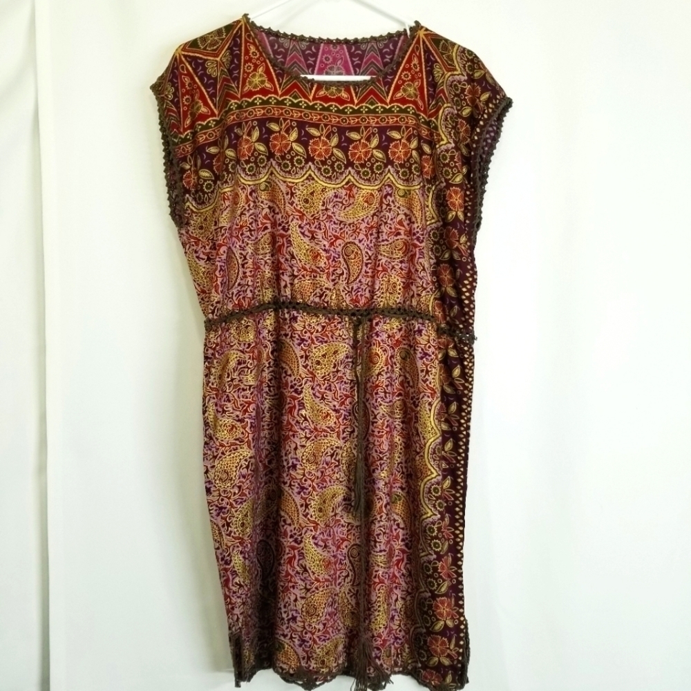 Handcrafted handkerchief ornate dress boho hippie festival Small/Medium‎ crochet
